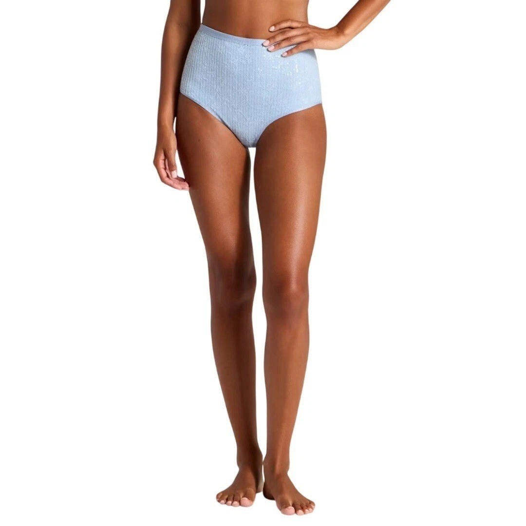 Wild Fable Women’s Light Blue Sequin High Waist Intimates Brief Panty Size M