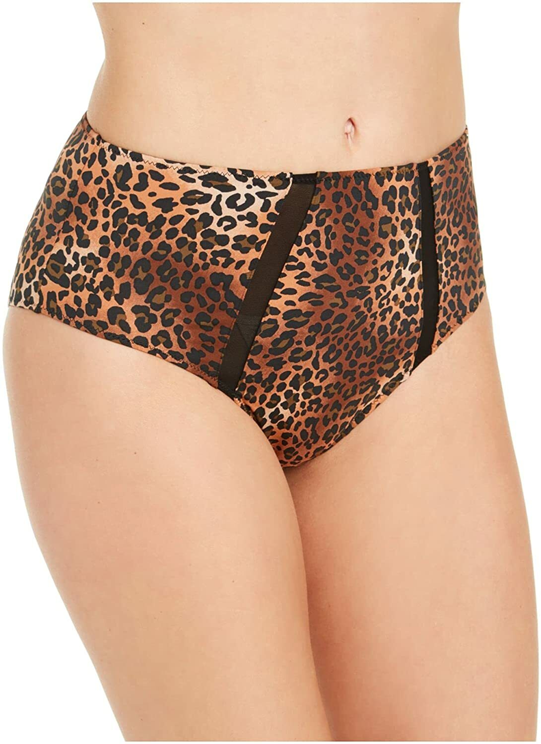 INC International Concepts Women’s High-Waist Brief Panty Brown Leopard S