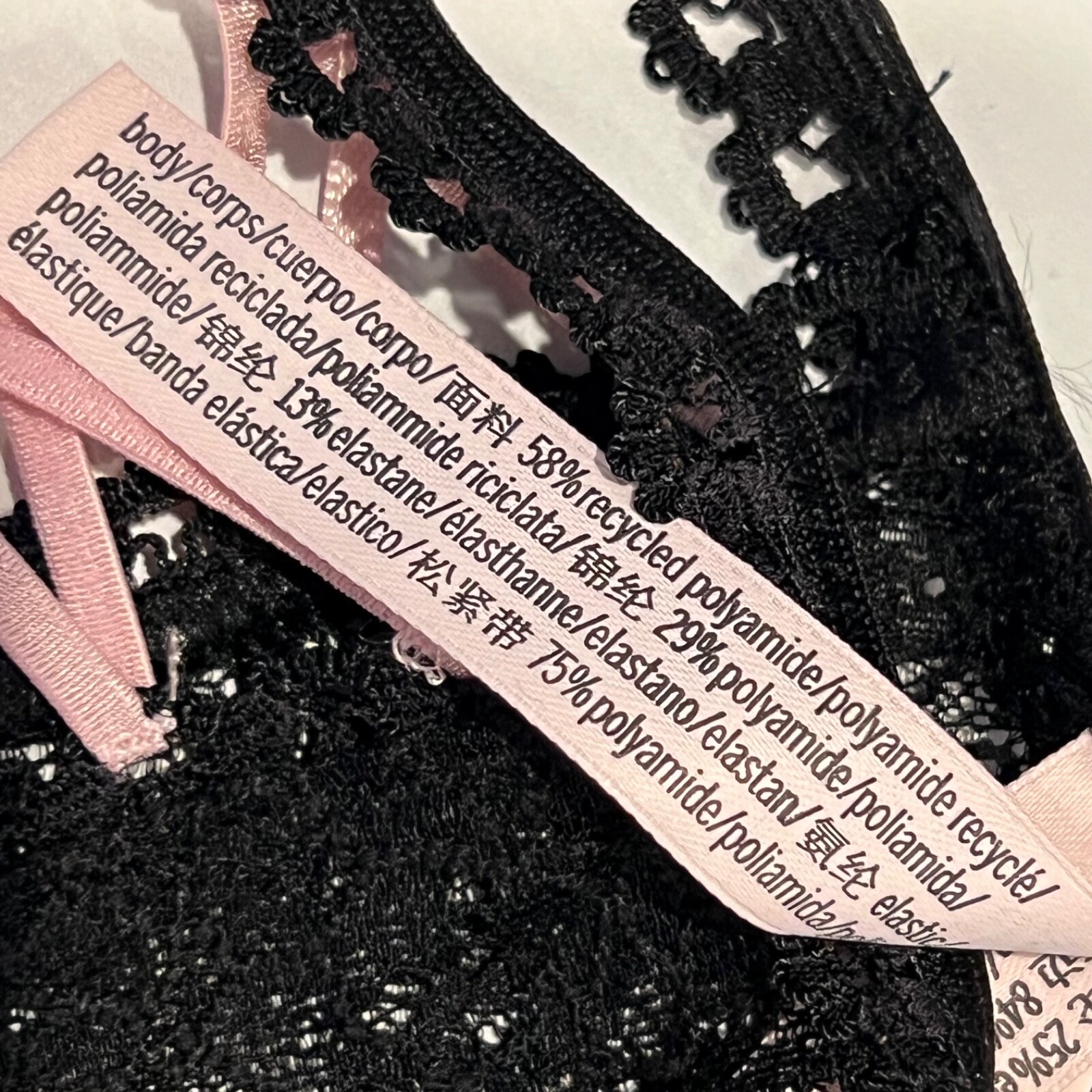 NWT VICTORIA’S SECRET Dream Angels String Bikini XS-S-M-XL Black Lace Pink