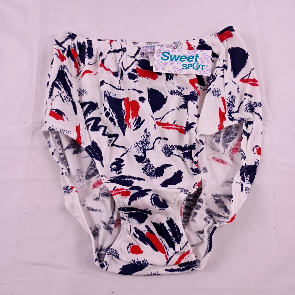 Sweet Spot Blue, White and Red Women’s Cotton/Polyester Panties Size S New