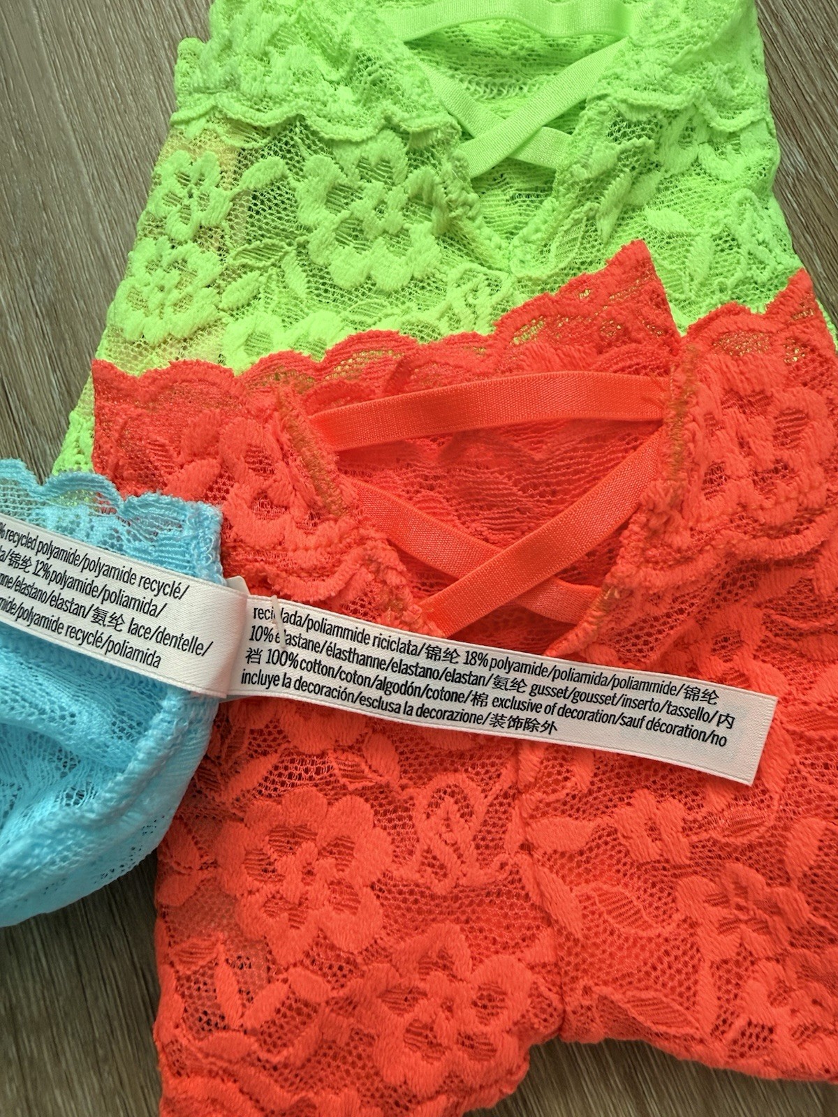 Victoria’s Secret Pink Lacie Cheeky Panties 3 Pack Blue Green Orange S M Floral