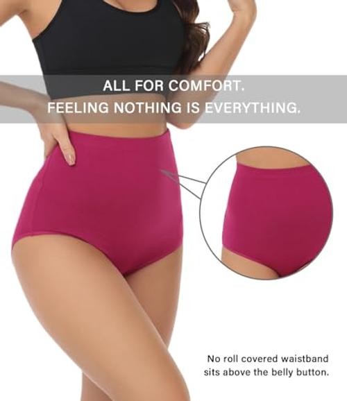 Women’s Underwear Cotton Super High Waisted Briefs Stretch Medium Multicolora5
