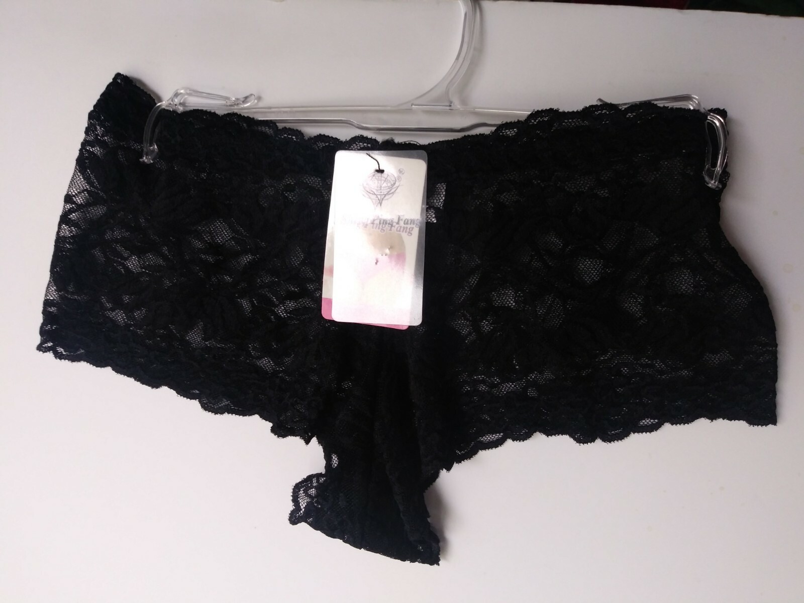 LACE BLACK HIPSTER SHEER XXL CHINESE SIZE NWT.
