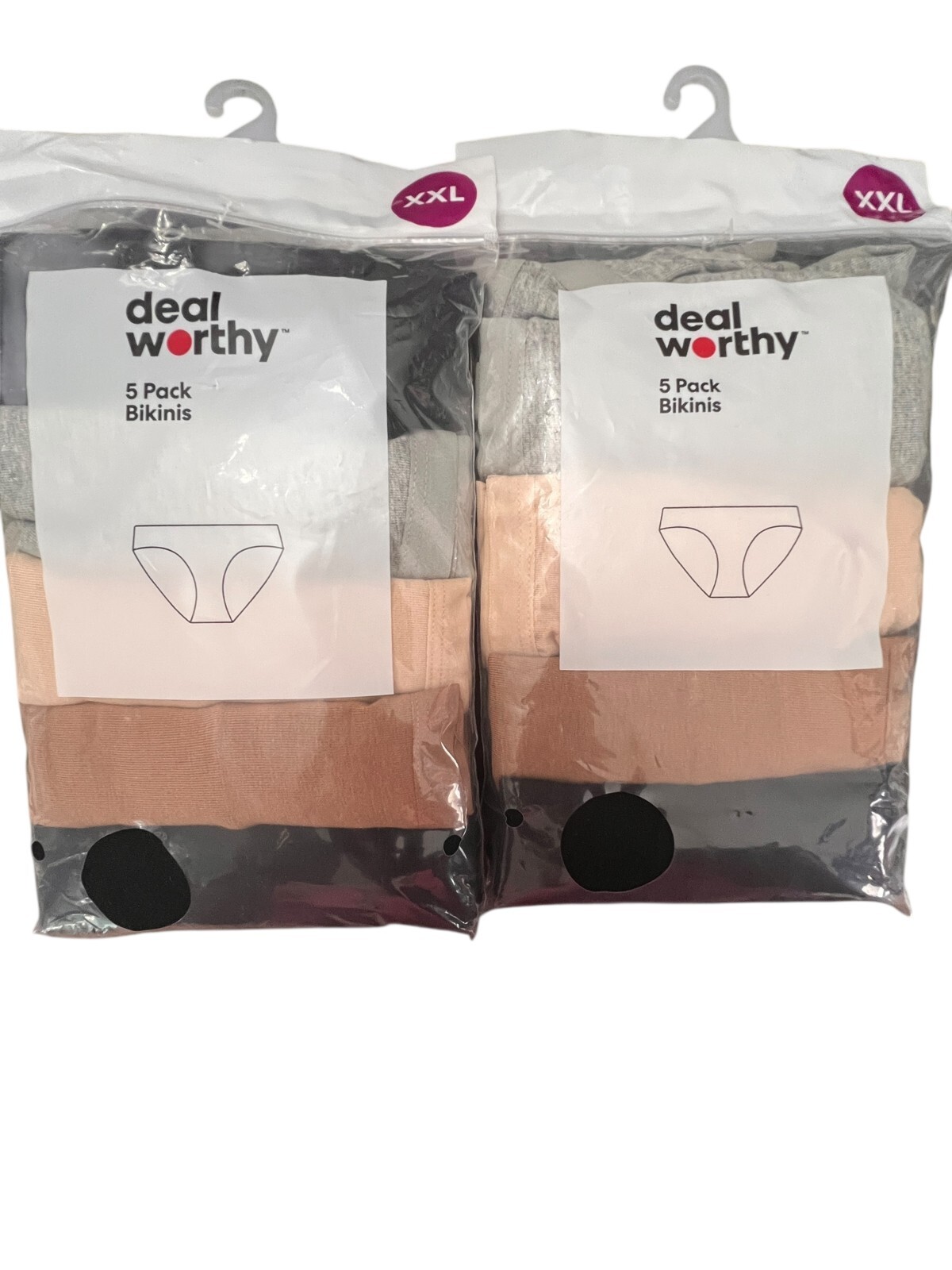 NEW~ Deal Worthy sz XXL 2 pk 9 Pairs Bikini Underwear Women’s Neutral Cotton o65