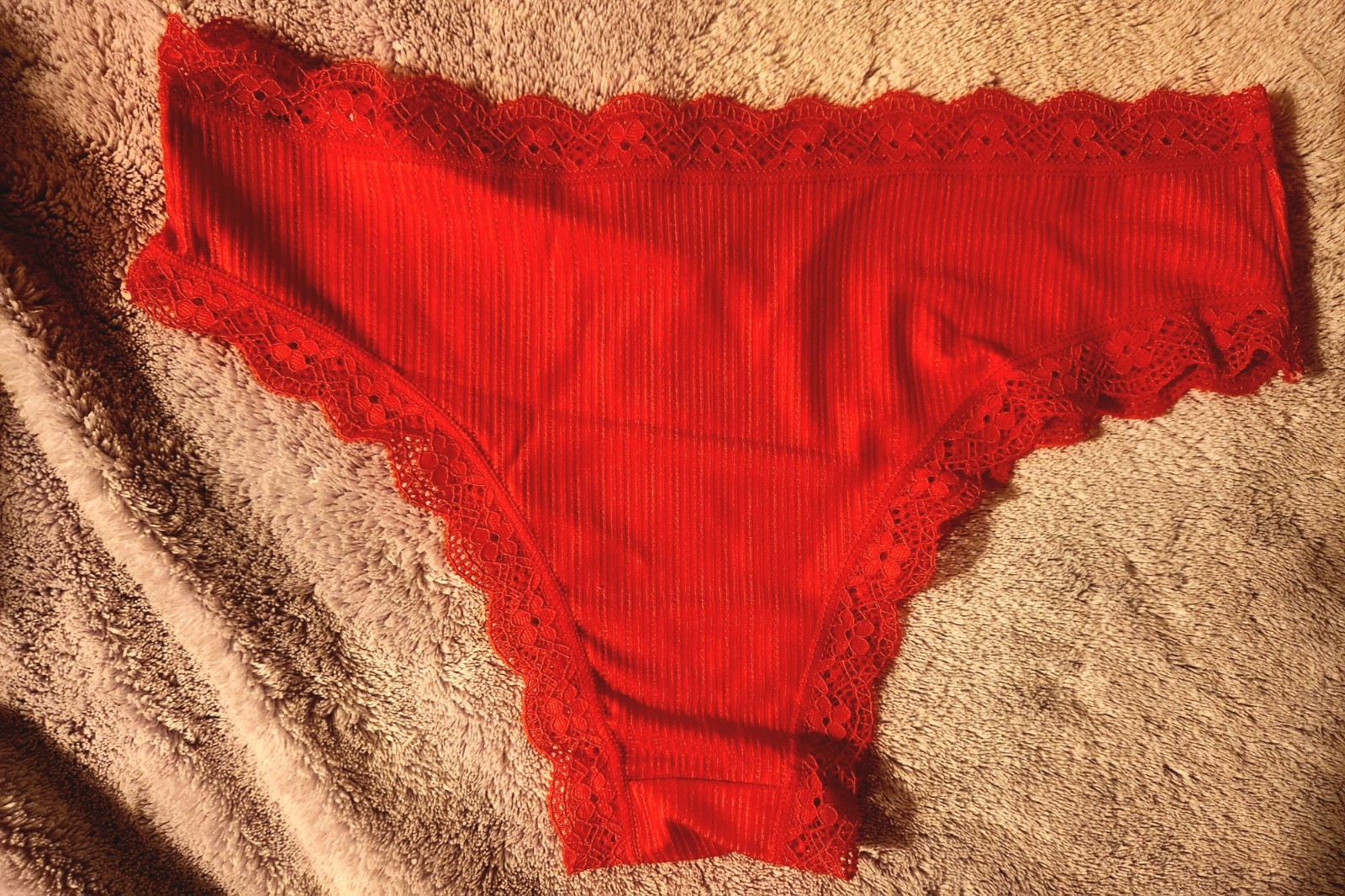 Red Strawberry Shortcake Pantie Lace Soft Stretch M Super Cute Cheeky