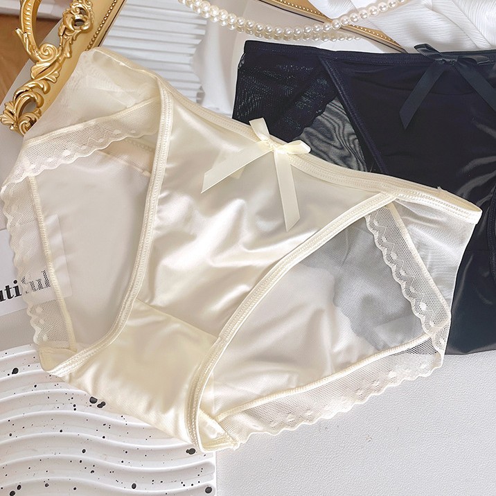 5 Pack Lot Sexy Womens Satin Panties Brief Sheer See Through Lingeries Underwear