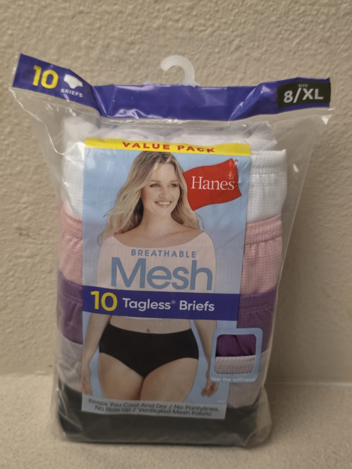 Hanes 10 Pack Briefs Womens Underwear Cool Comfort Breathable Mesh Soft Size XL