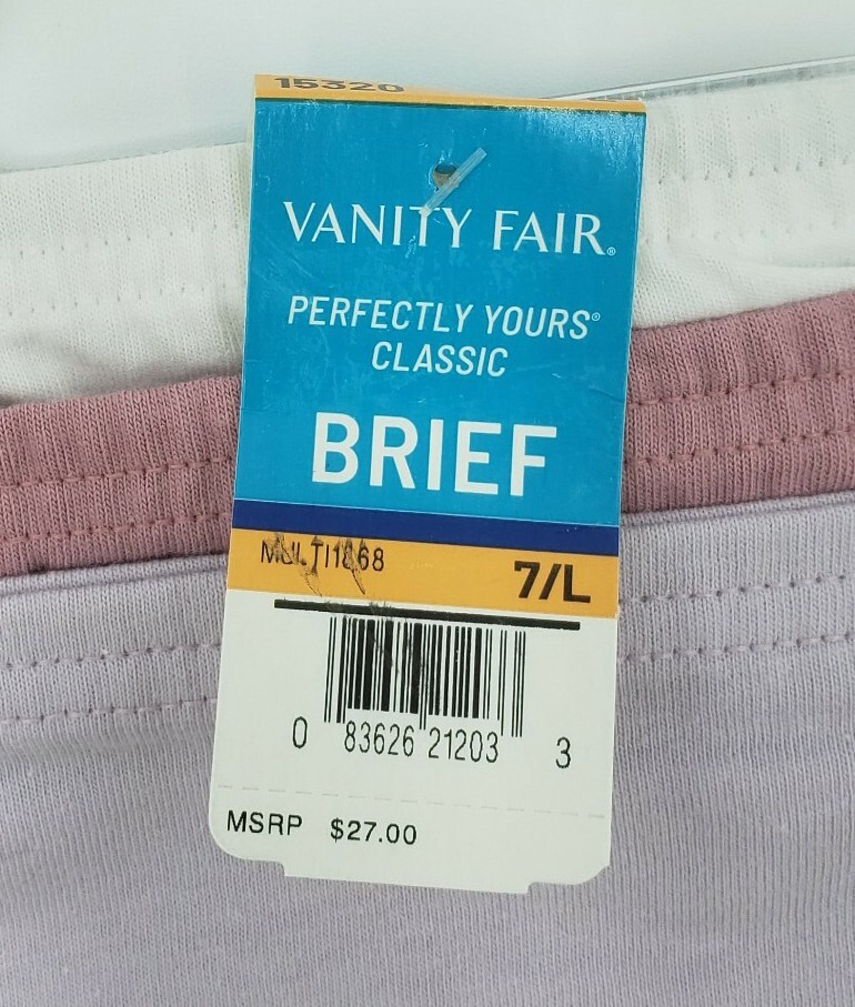 Vanity Fair Brief 15320 Perfectly Yours Classic Brief 7/L 3-Pair 100% Cotton
