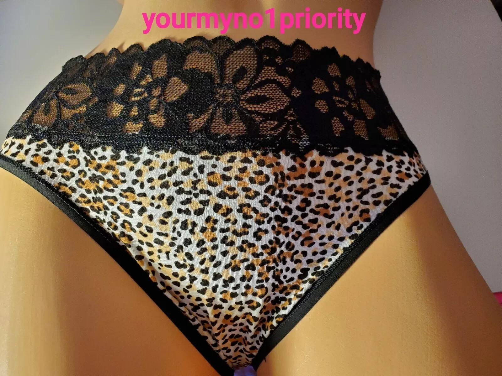 S Victoria’s Secret Supersoft stretch Cotton High Leg Brief Lace Panty Animal