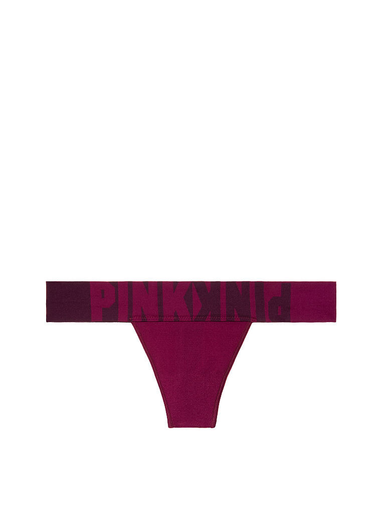 Victoria’s Secret PINK Seamless Thong Panty Deep Ruby Logo