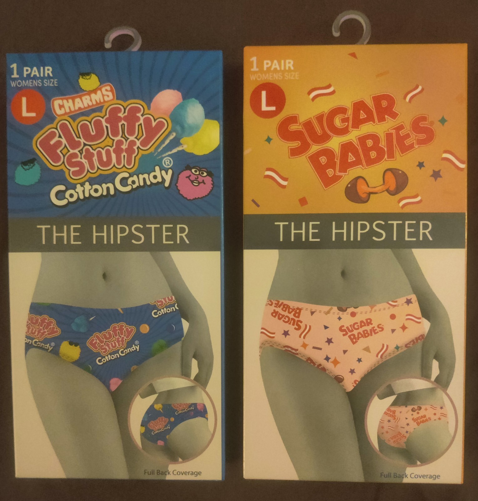 2 Pairs Women’s “The Hipster” Size Large (30-32) Sugar Babies & Fluffy Stuff
