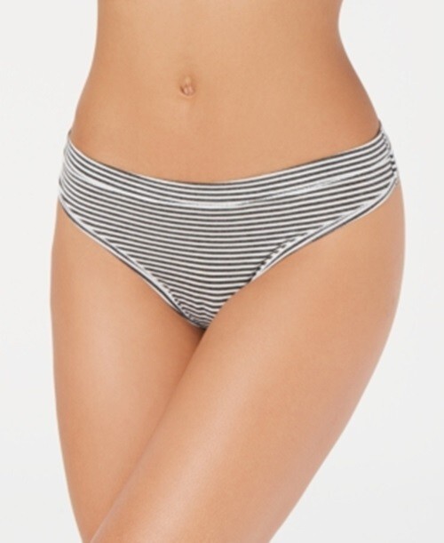 Alfani Ultra Soft Mix and Match Thong Underwear 3pk Charcoal Stripe Size XXLarge