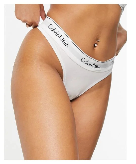 Calvin Klein Women’s Modern Cotton Thong F3786 White, Grey Size XL,L,XS