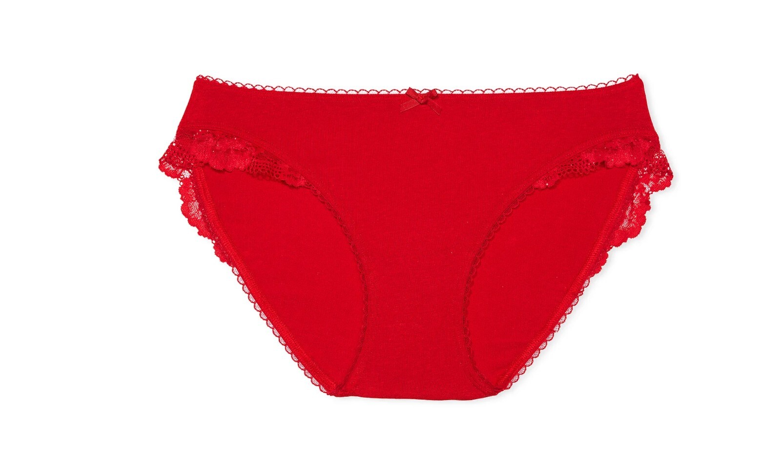 VICTORIA’S SECRET Cotton Lace Trim Bikini Panty, Red Lipstick XS S M L XL XXL