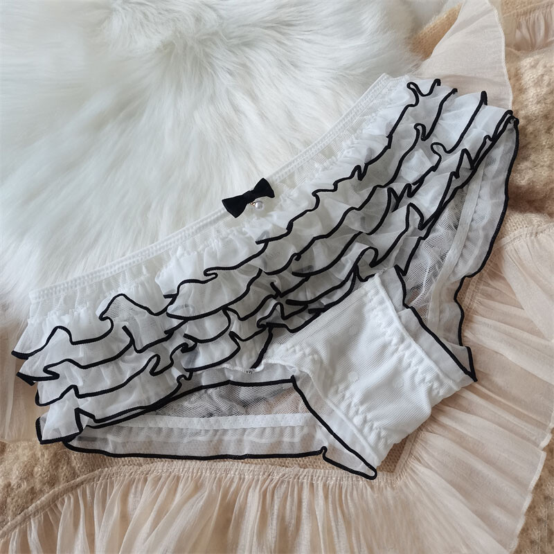 Sexy Lolita Girls Bow Mesh Briefs Breathable Underpant Underwear Panties