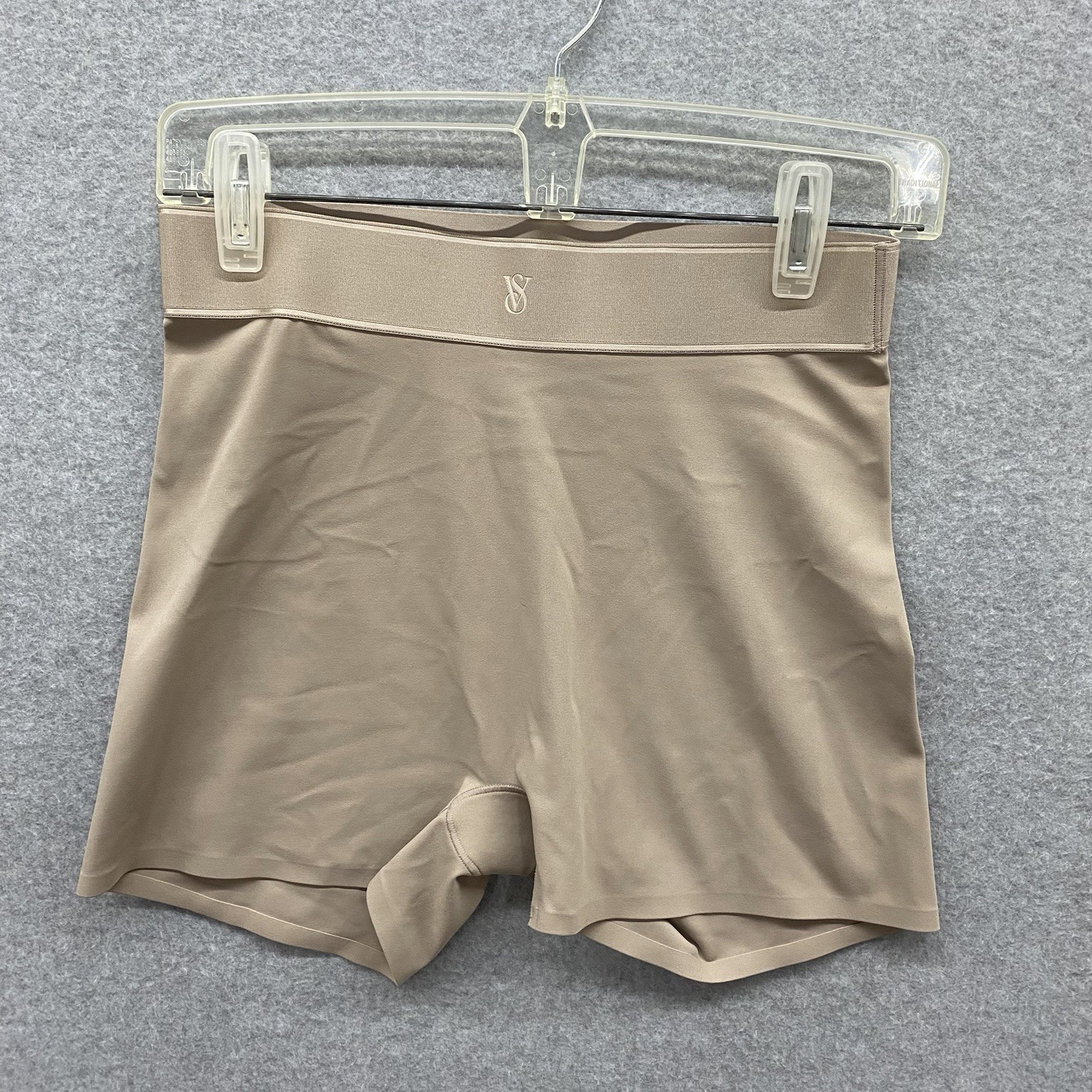 Victoria’s Secret VS Logo Elastic Waistband Seamless Thigh Short Beige Large