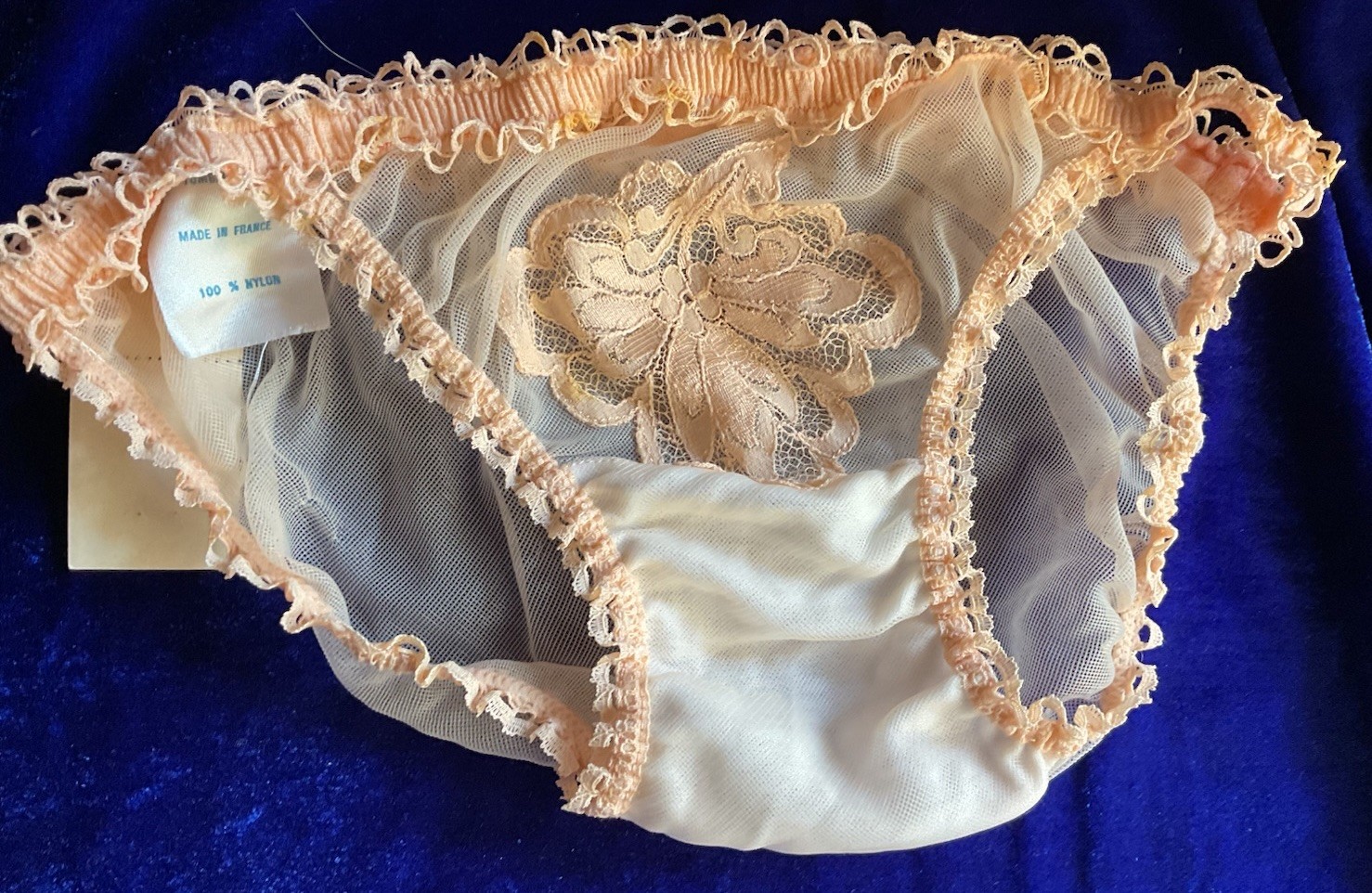 NWT Vintage SHEER 60’s Chiffon PANTIES String Bikini France Babydoll Nylon 40/S
