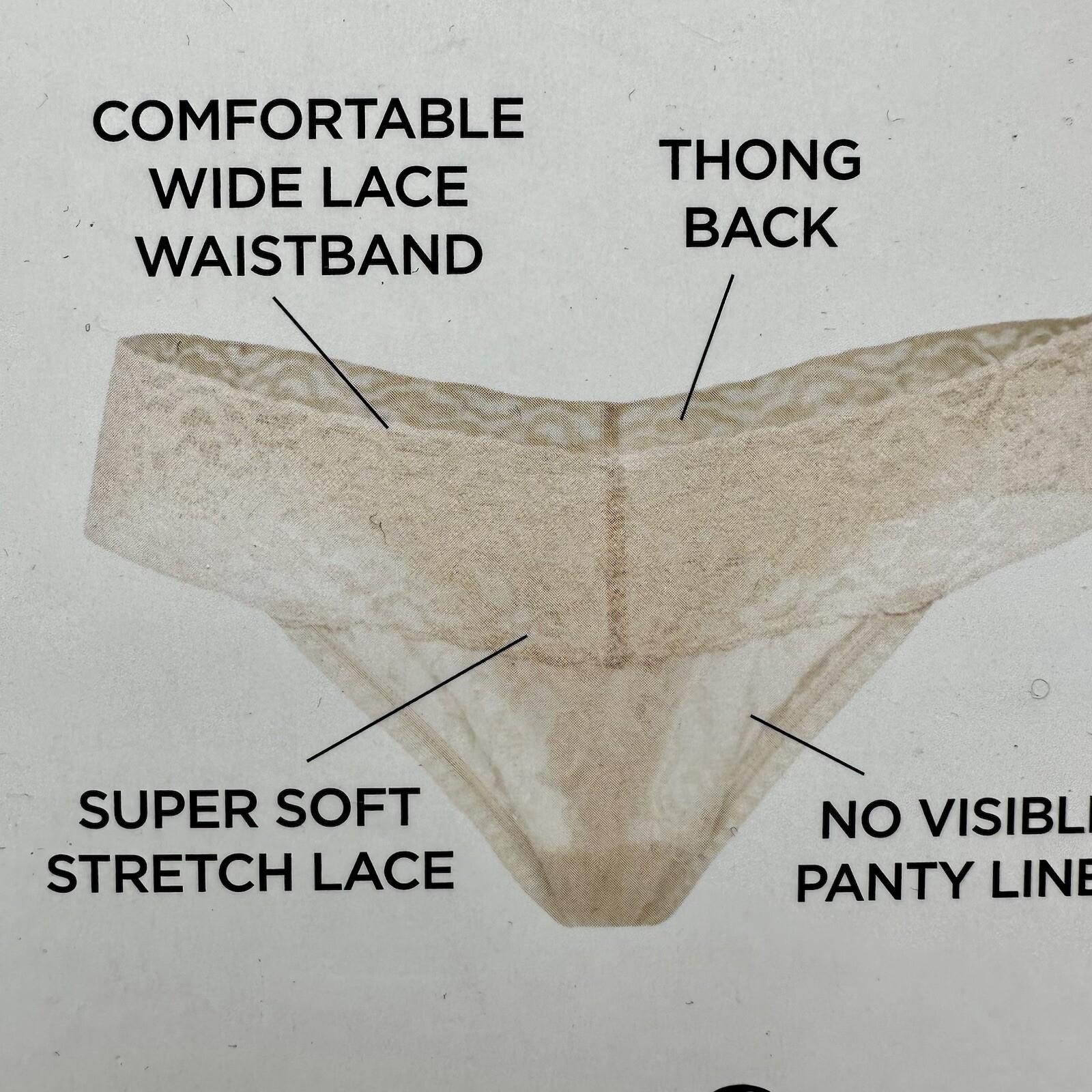 Felina Lace Thongs Size S/M Beige White Black Grey Stretch Underwear Brand New