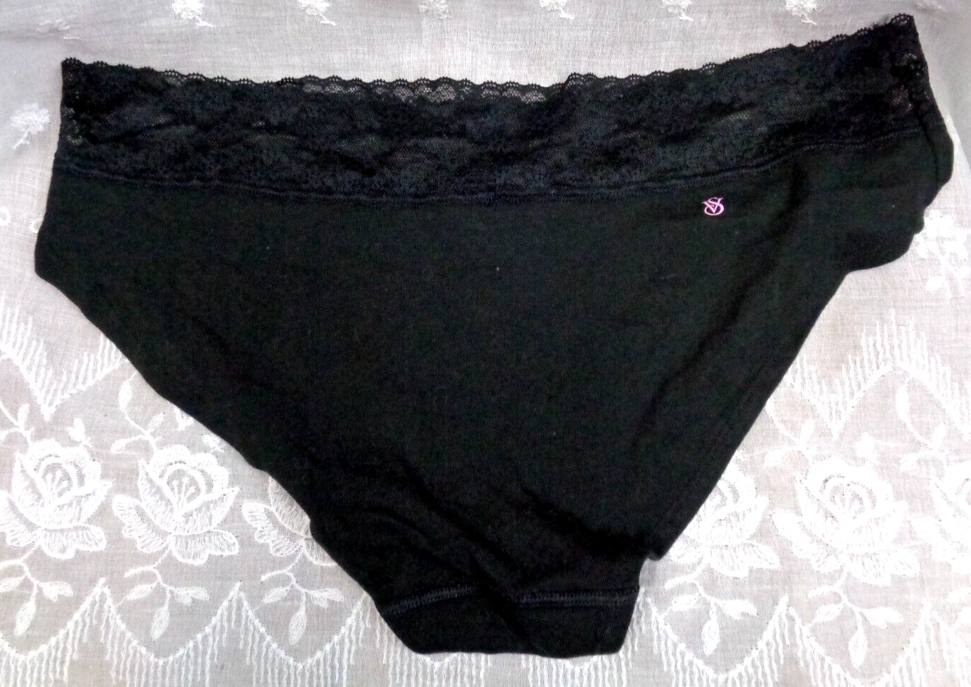 Vtg Women’s VICTORIA’S SECRET Low Rise Hiphugger Panties 11043723 BLACK LACE XL