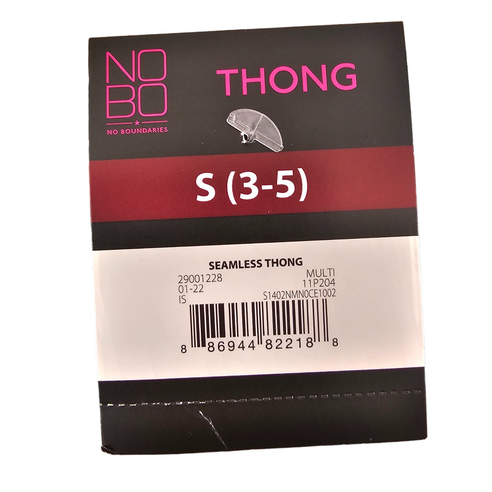 No Boundaries NOBO 4-Pack Multi-Color Seamless Thong Panties – Size Small NWT