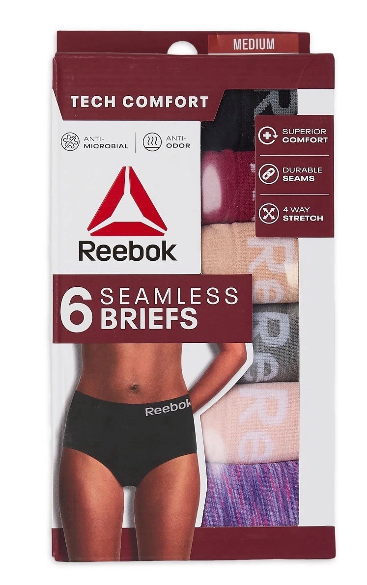 REEBOK Women’s Tech Comfort 6 Seamless Briefs S, M, XL, 2XL
