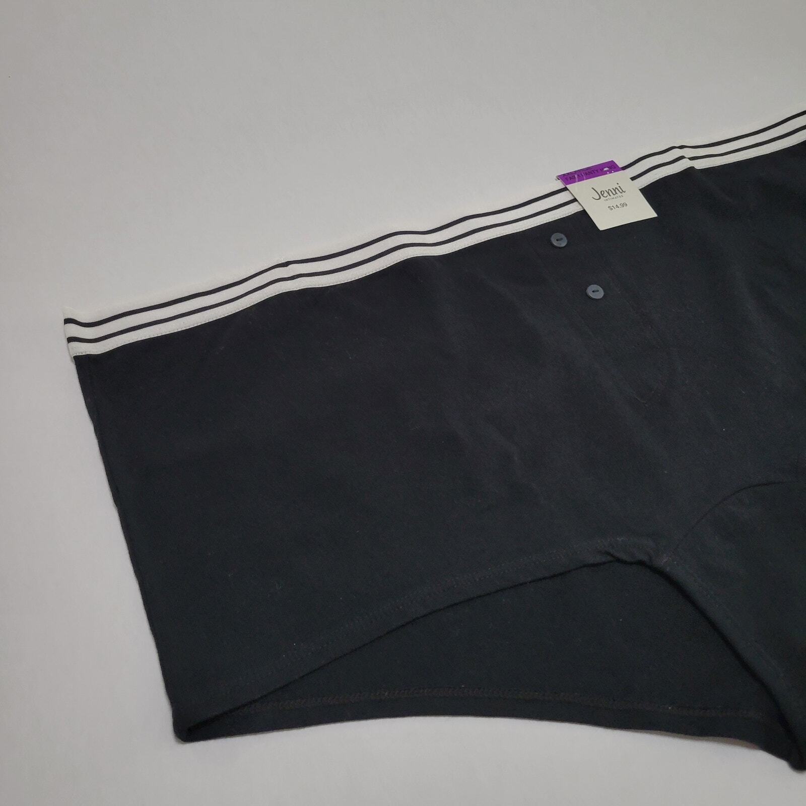 Jenni Women’s Boyshorts Underwear Boyfriend Black Stripe NWT Plus Size XXL