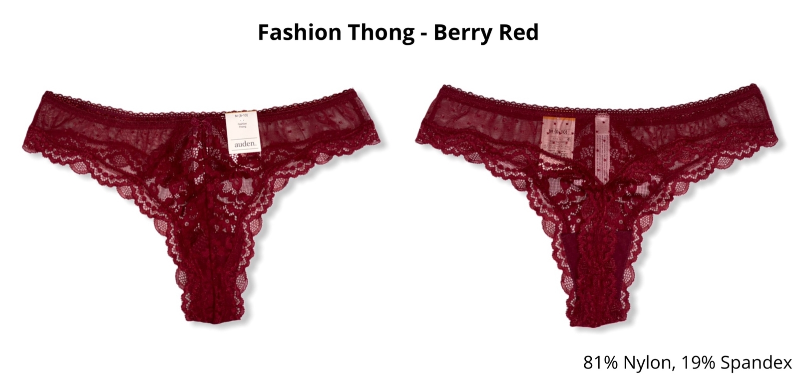 Women’s 4pk Assorted Styles & Colors Underwear – Auden – Size M (8-10) – 42