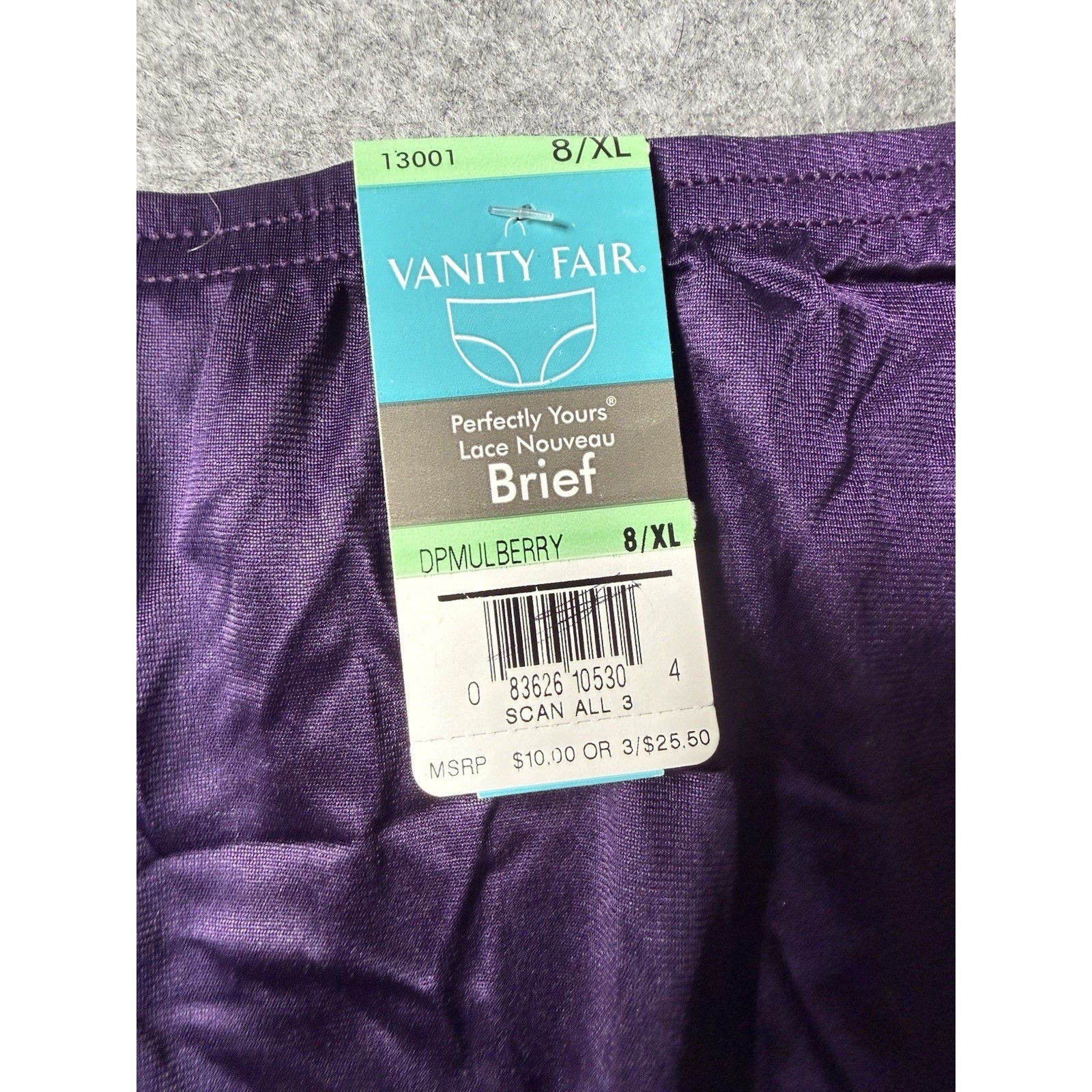 Vanity Fair Perfectly Yours Lace Nouveau Brief Panties Lot Sheer XL Vintage NEW