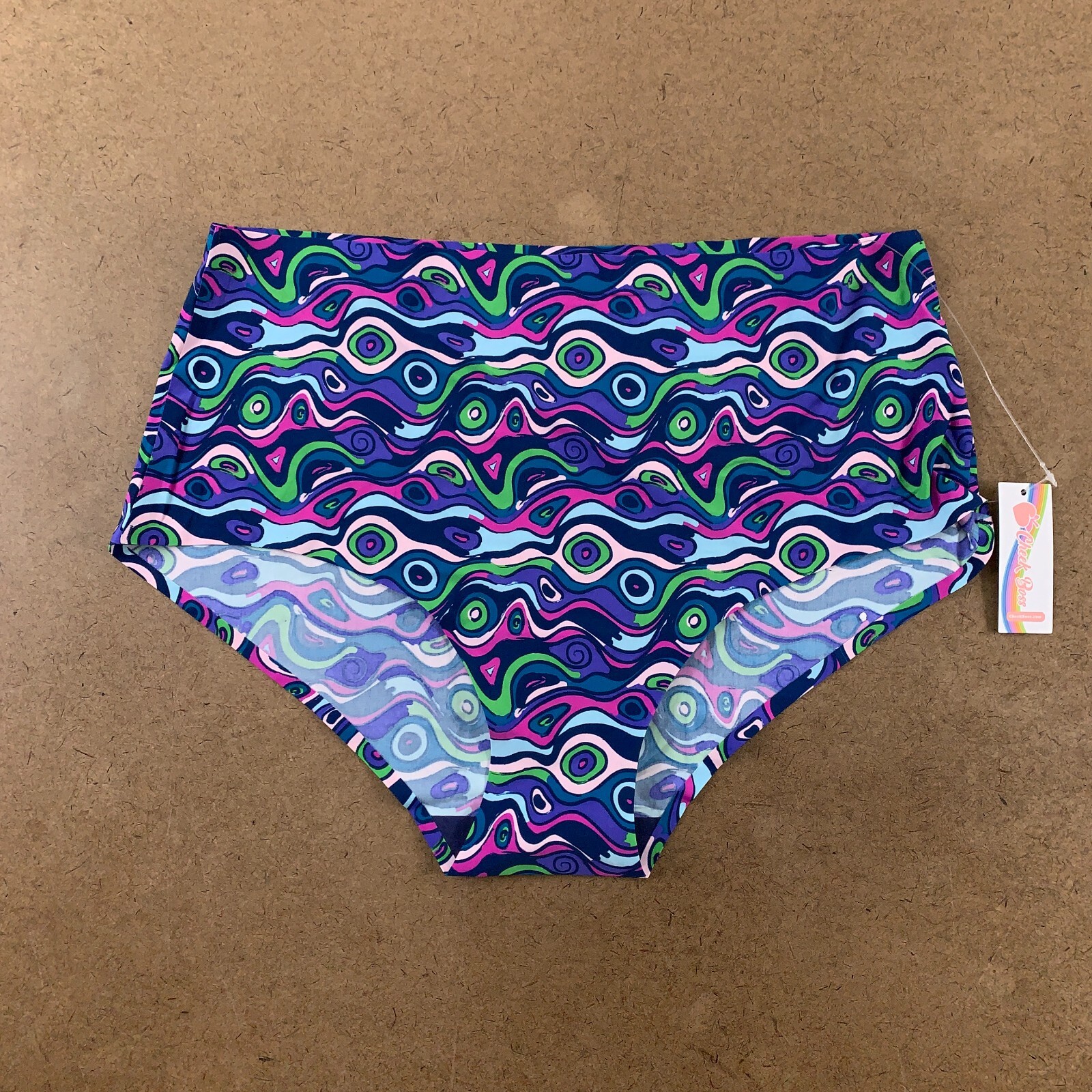 Cheek Boss Women’s Size 3X Colorful Storms Eye Mid Rise Brief Panty NWT