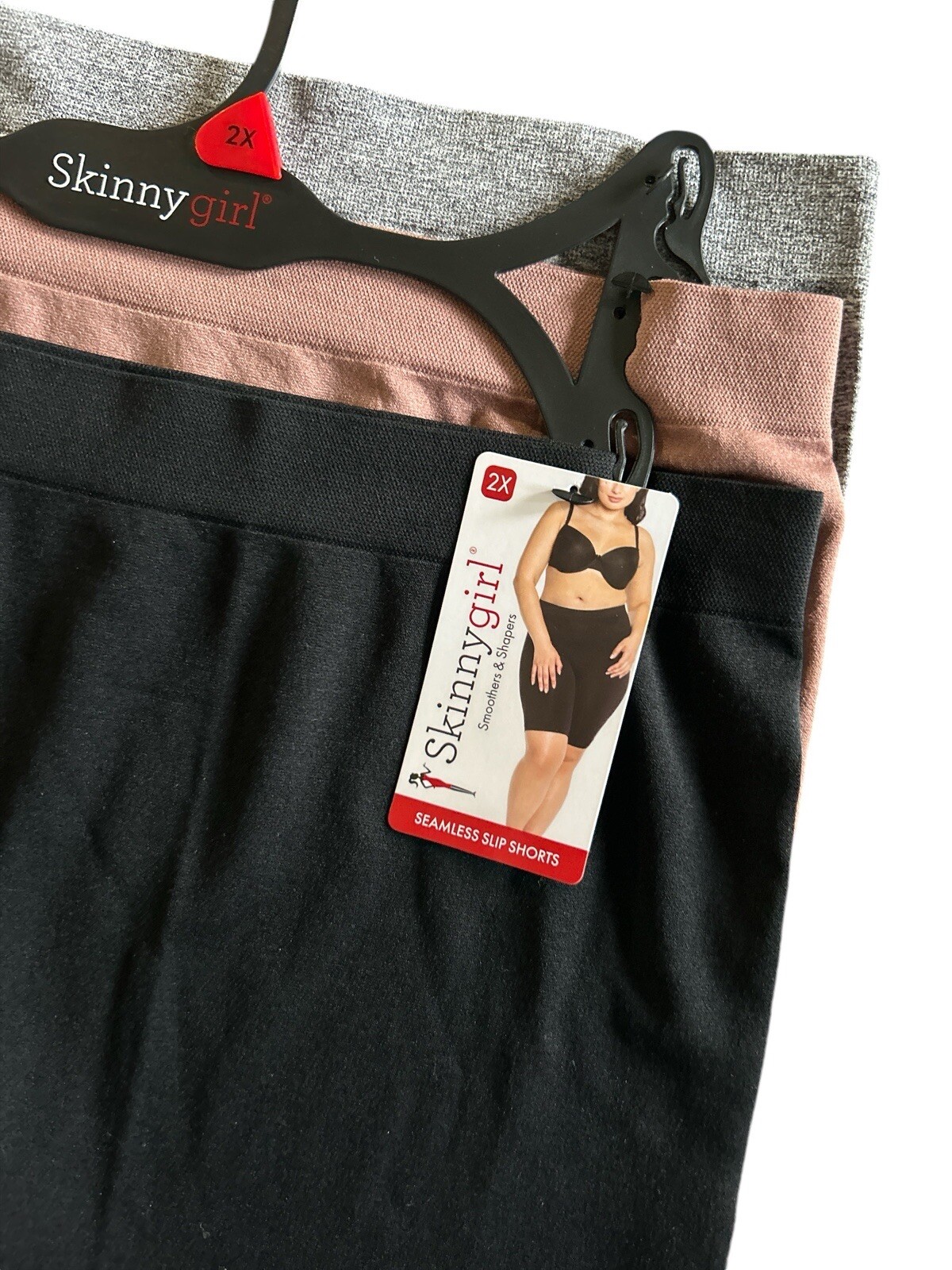 SKINNYGIRL~3 PACK~ WOMEN PLUS SEAMLESS SLIP SHORTS~SG7092~MULTICOLOR~ALL SIZES