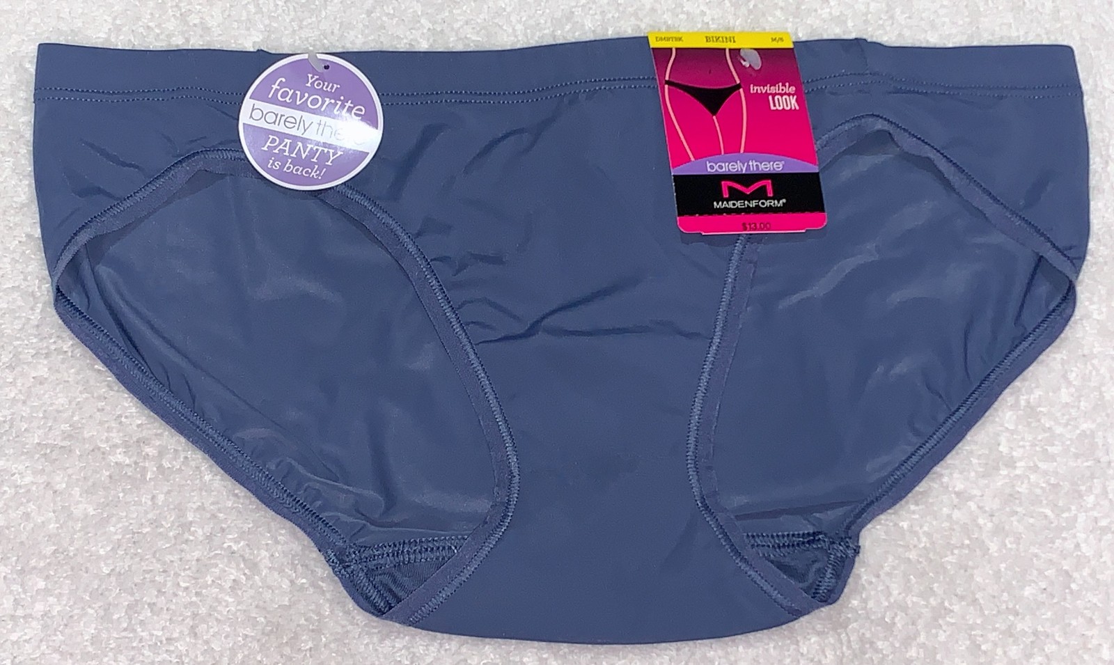 MAIDENFORM Barely There Dungaree Blue Invisible Bikini Panty Womens Sz M 6 L 7