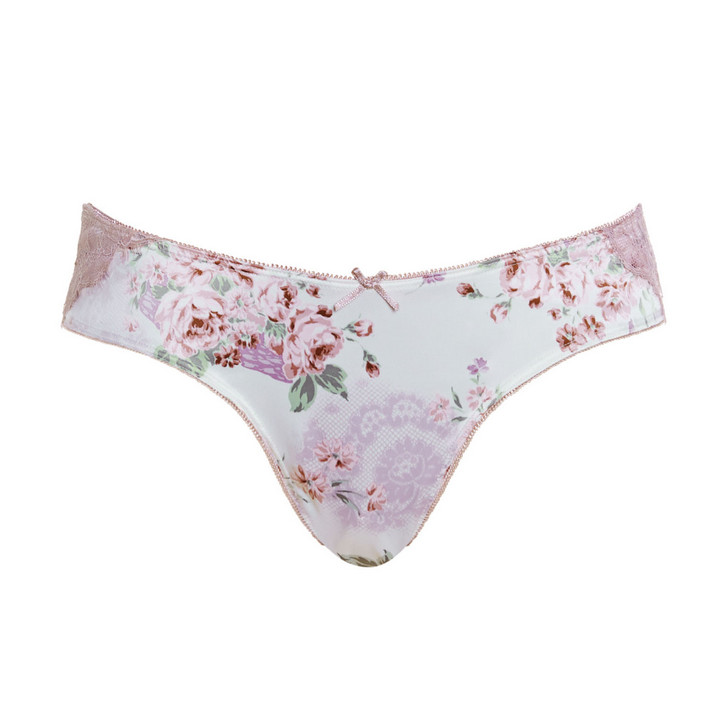 Royce English Rose Ivory & Pink briefs 16 – 18 floral sheer mesh rear knickers