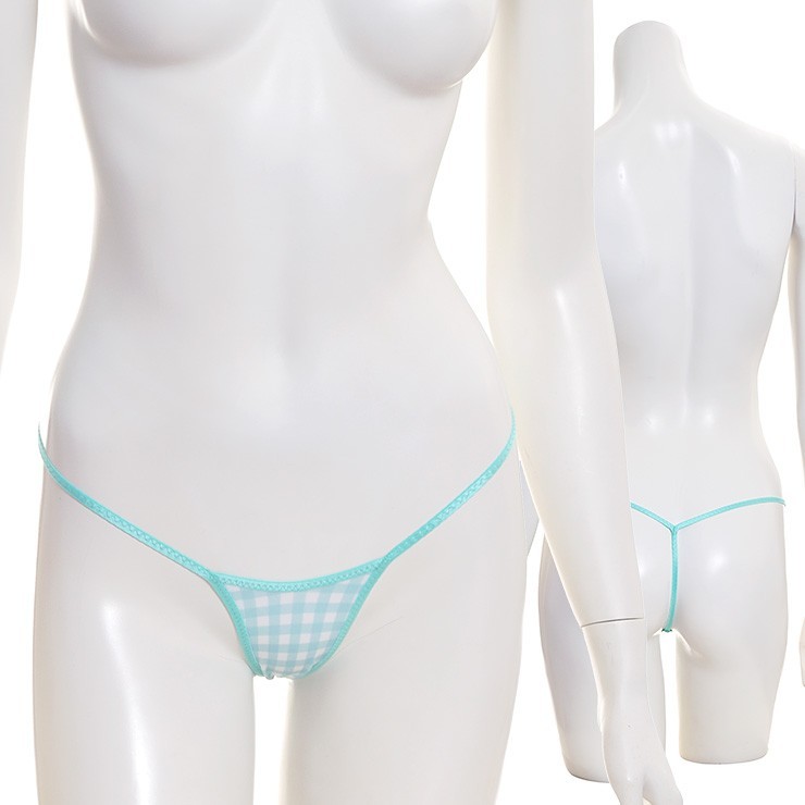 Plaid pattern kawaii Sexy Chaku-ero Micro G-String Panties made in Japan T442
