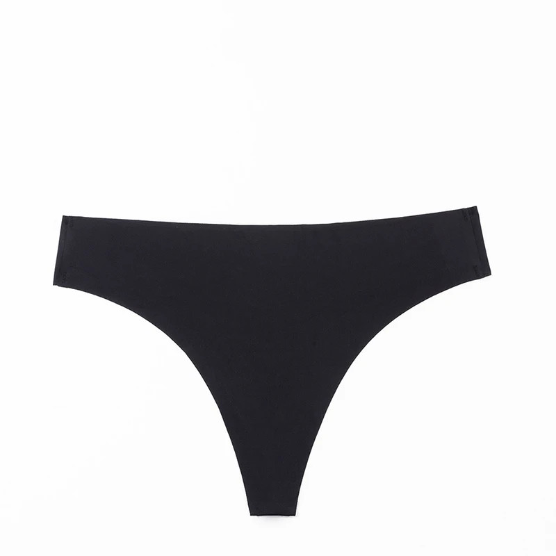 Seamless G String Panties Breathable Low Rise Women’s Black Underwear 10 Pcs