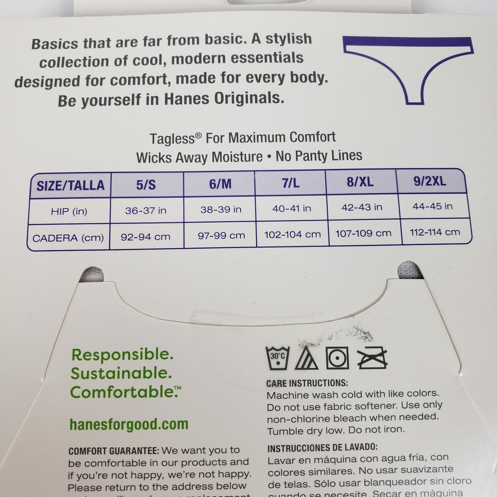 Hanes Originals Womens Size 8 XL Cotton Stretch Soft Comfy Thongs Underwear 3 Pk