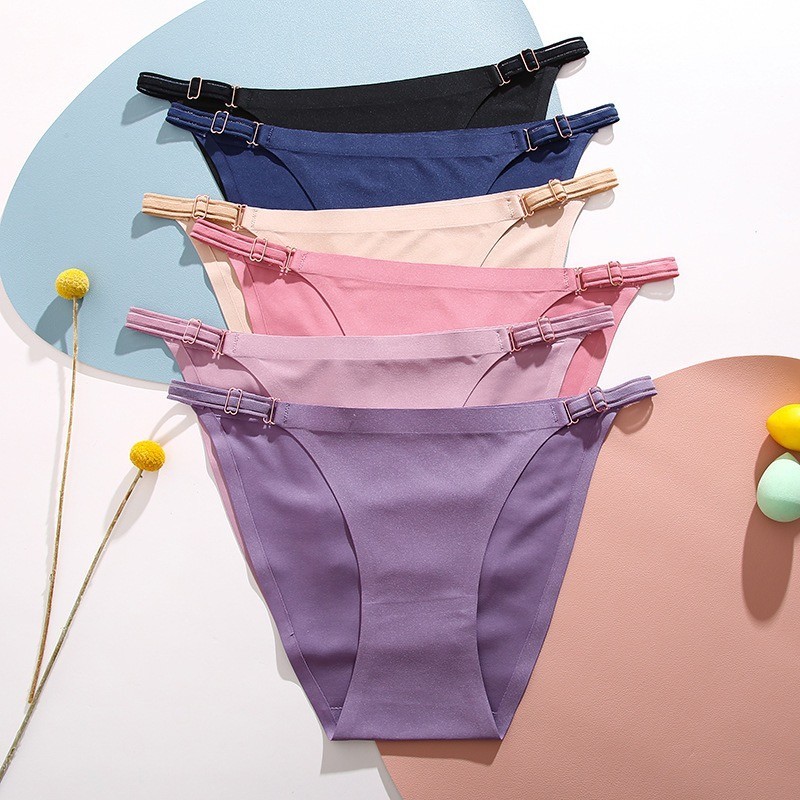 6-Pack Womens Adjustable Underwear No Show String Bikini High Cut Cheeky Panties