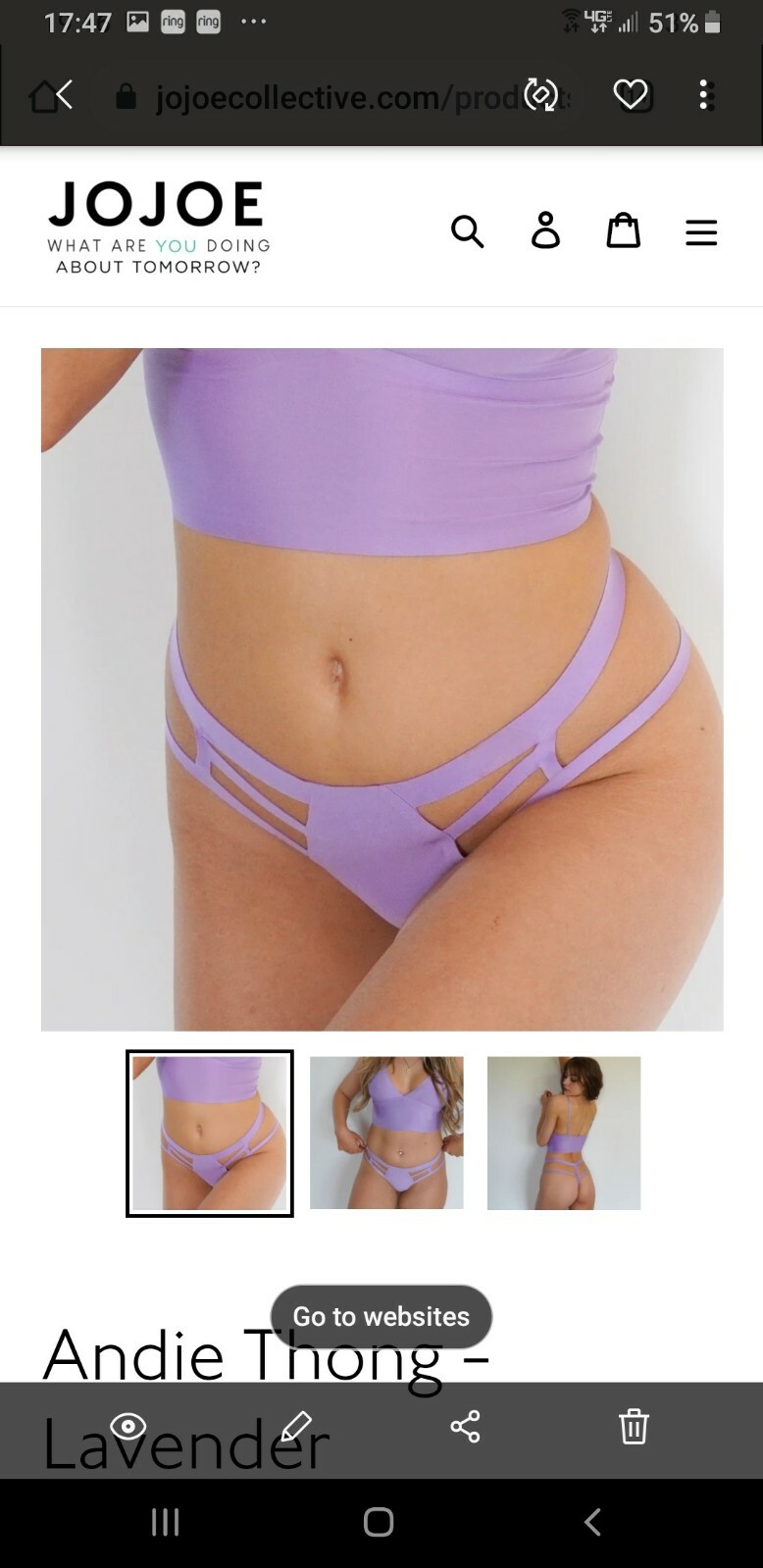 WOMENS SEXY THONGS ANDIE 3 PIECE SET. 1 BLACK,1 LILAC, 1RED BY JO JOE
