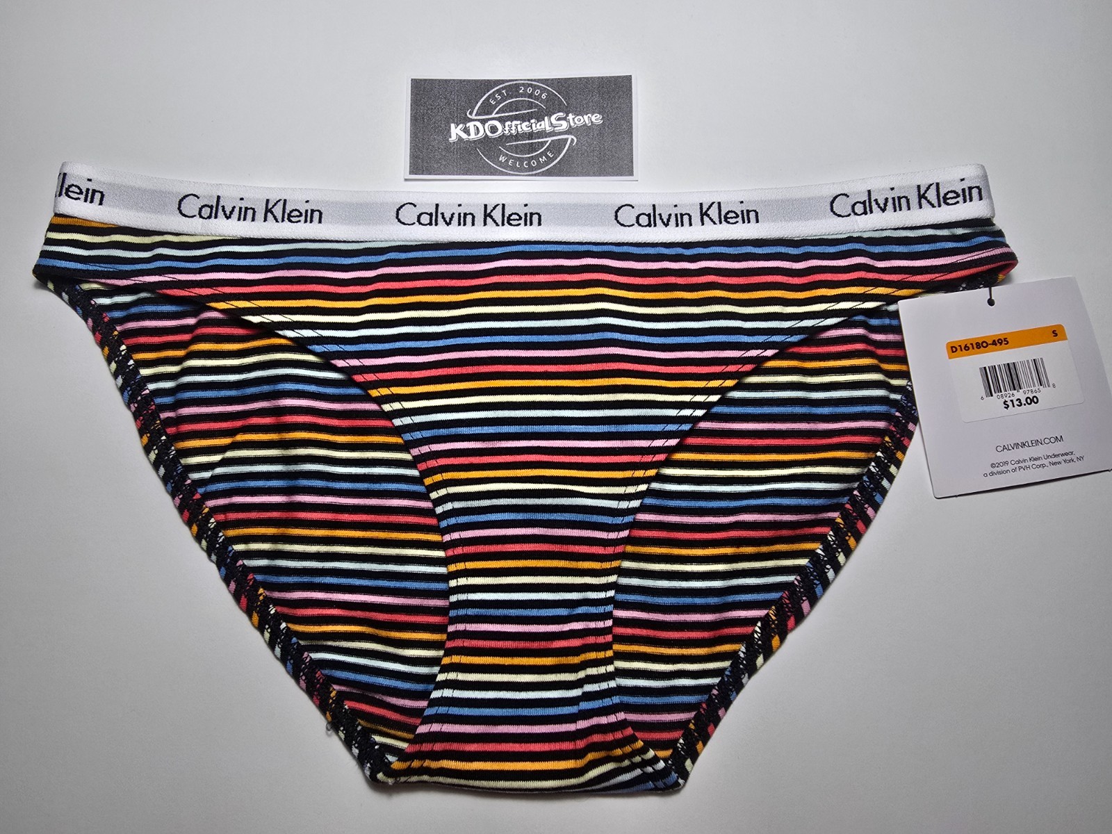 S Calvin Klein Carousel Bikini Panties Underwear Pride Prism Stripe NWT