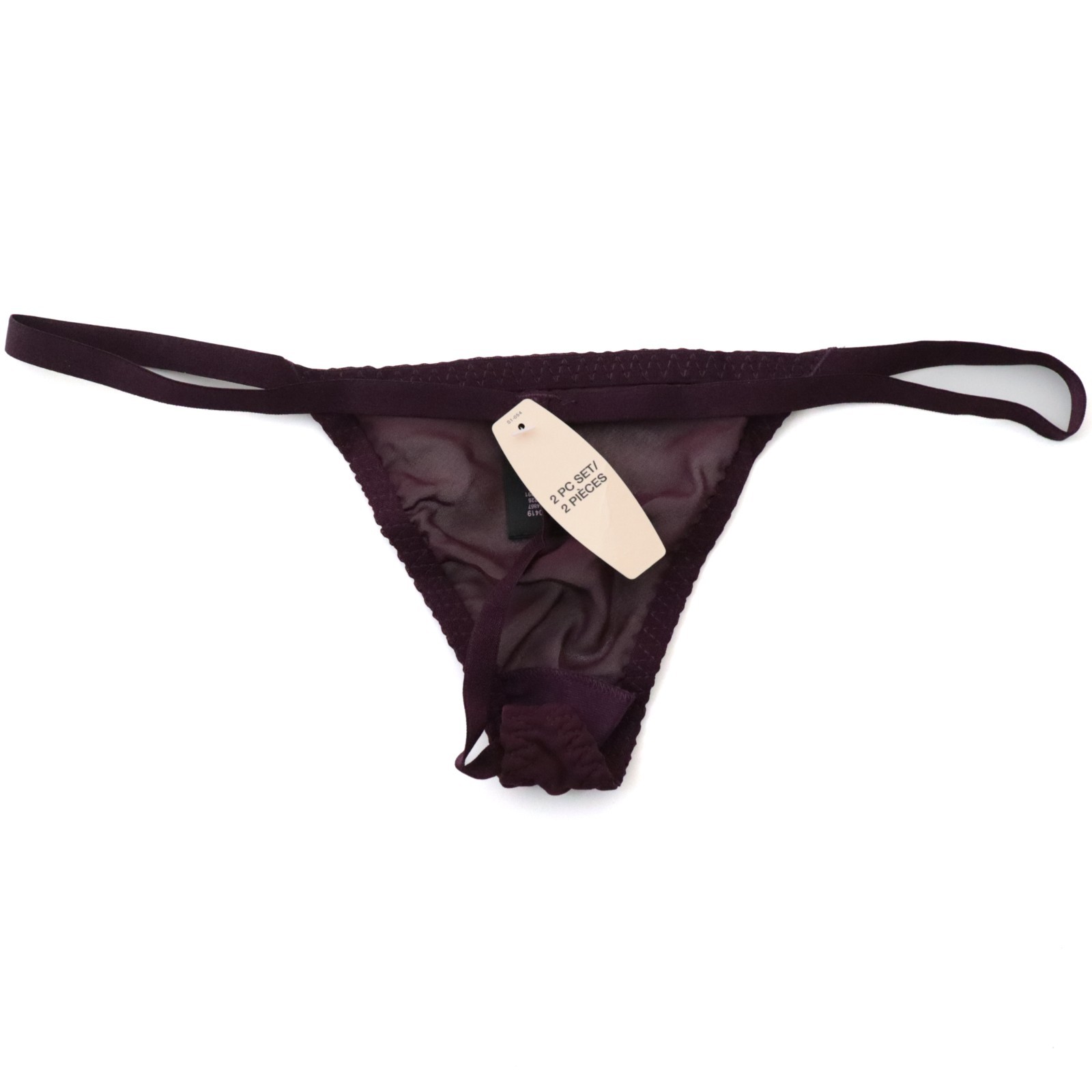 NEW Victoria’s Secret VTG 2014 Sheer Chiffon Thong V-String Panty ONE SIZE