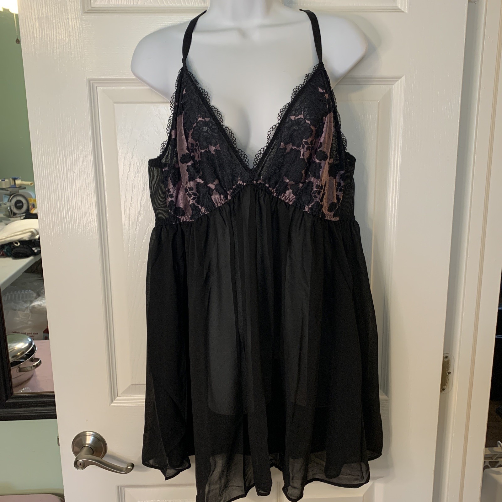 Torrid Lavender Mist Black Boudoir, Size 2, NWT