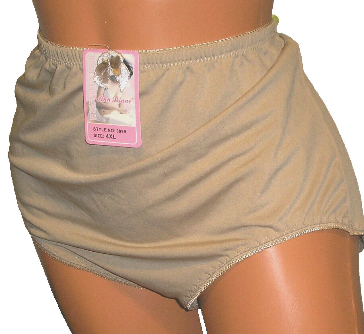 Panties Lingerie Ann Diane Plus Beige Briefs Size 4XL Adult Gift