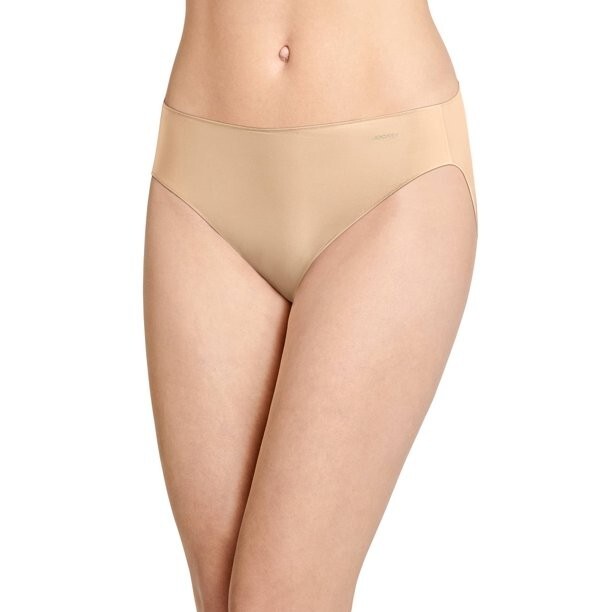 Jockey L20044 Womens Beige Pink No Panty Line 3-Pack Bikini Panty Set Size 8/XL