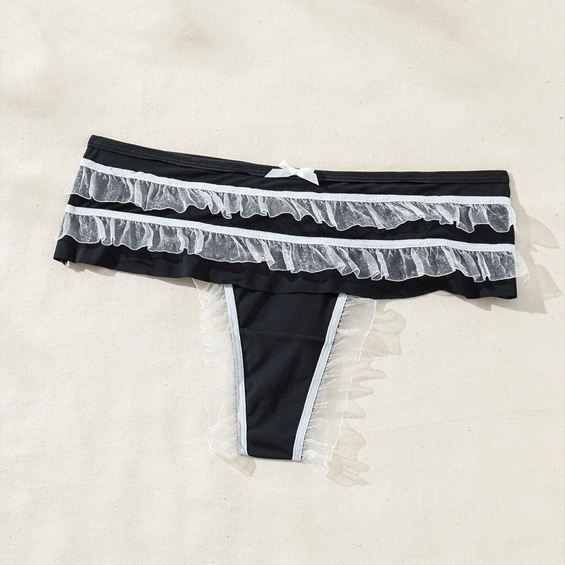 2 Pack Lot Ladies Womens Sexy Panties Thongs Underwear Sheer Sissy Lingeries