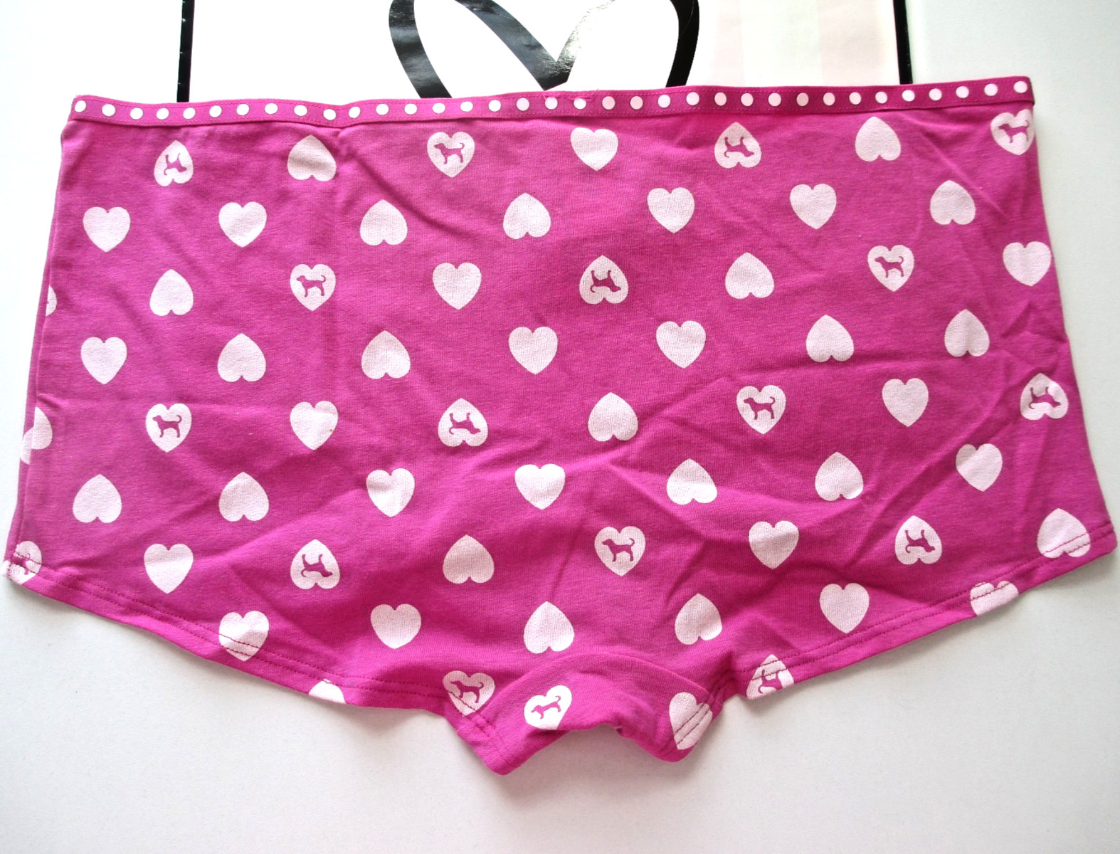 VICTORIA’S SECRET PINK Cotton Boyshort Panty S M L XL Pink NWT Polka Dot Hearts