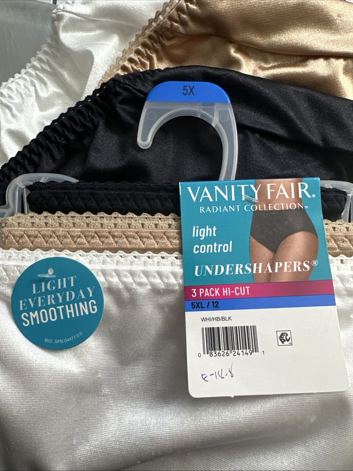 Vanity Fair Radiant Women’s 5XL / 12 Panties Undershapers Underwear 3-Pack NEW