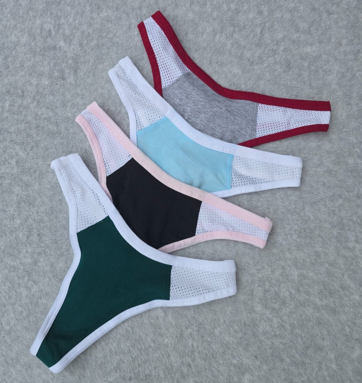 Victoria’s Secret PINK Size XS Cotton Mesh Sporty Thong Panty Bundle – Lot of 4