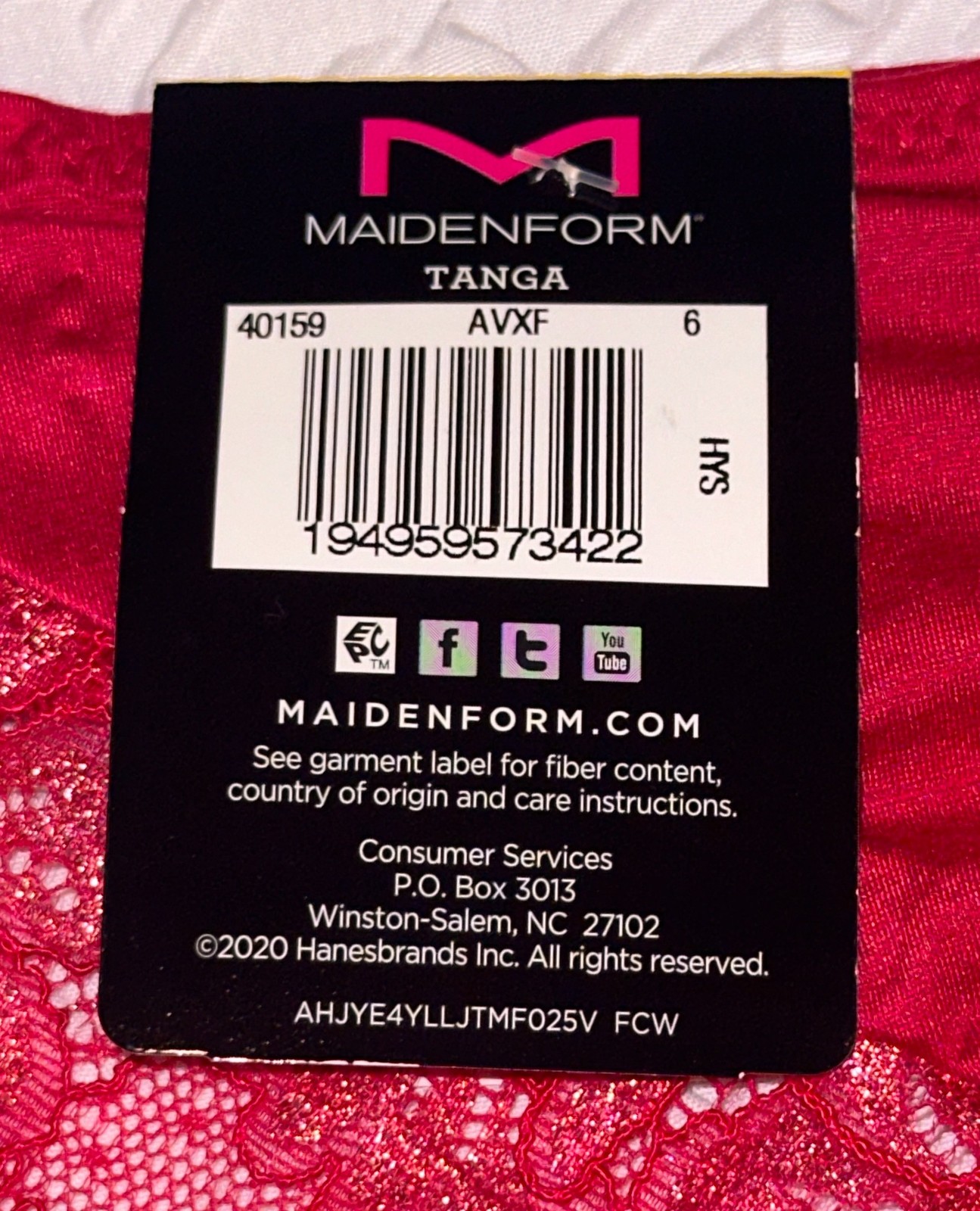 MAIDENFORM Comfort Devotion Crimson Red Gold Lace Back Tanga Panty Womens Sz M 6