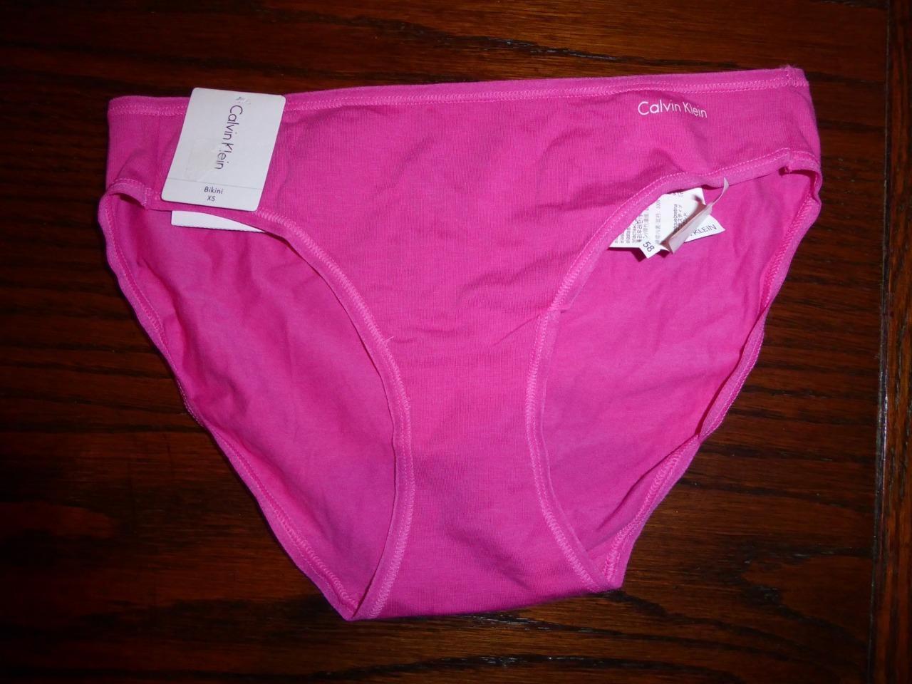 NWT CALVIN KLEIN FORM COTTON SPANDEX BIKINI PANTIES QD3644 693 PINK XS