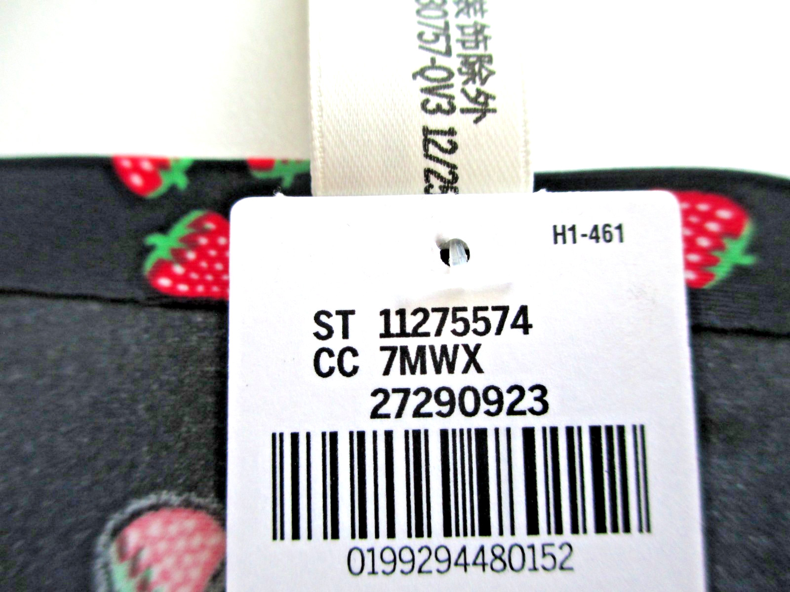VICTORIA’S SECRET PINK No Show V-String Thong Panty Black Strawberries S M L XL