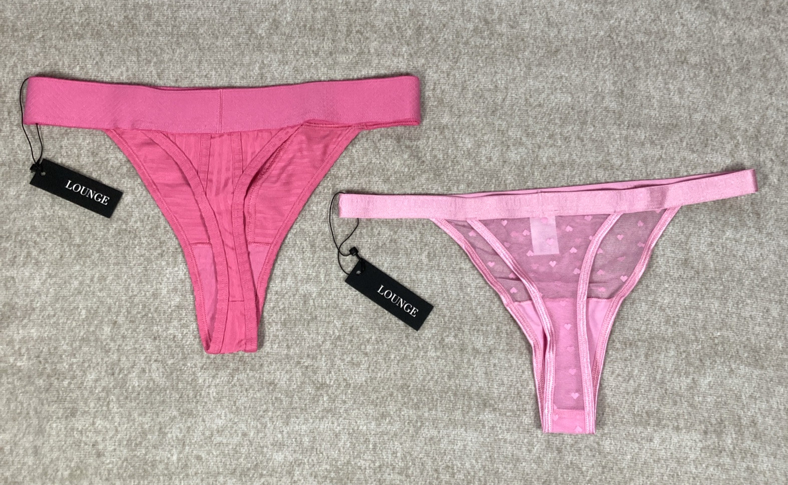 Lounge Underwear FYB Thongs 2 Pack Medium UK 10-12 Pink Limited Edition Women’s